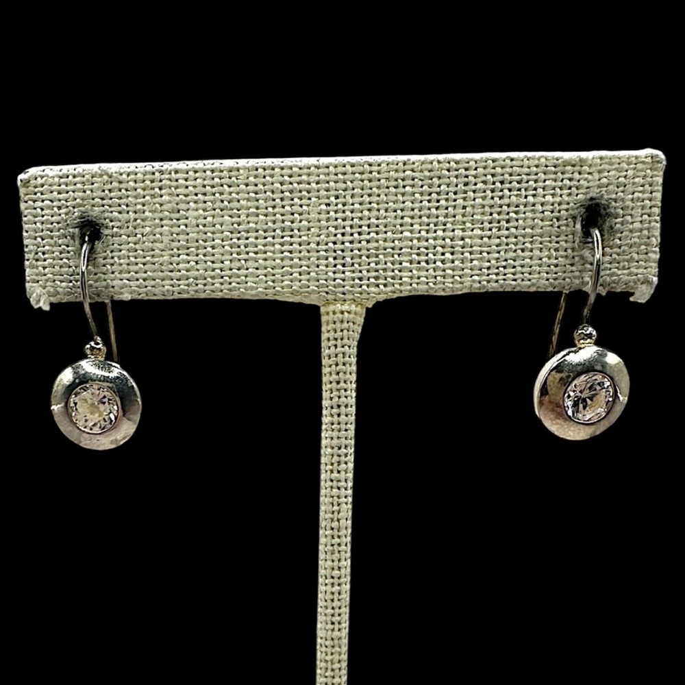 Sterling Silver Clear Gemstone Dangle Earrings